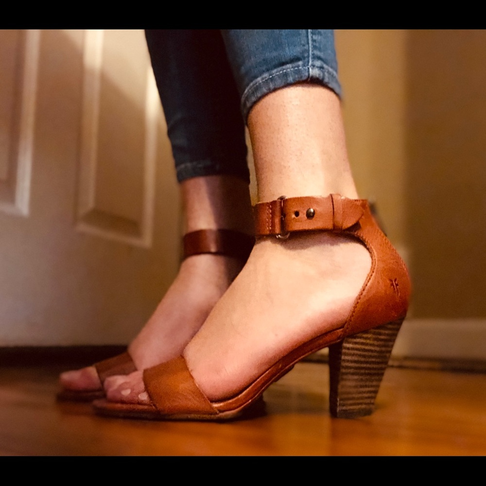Tan Frye Leather Heels